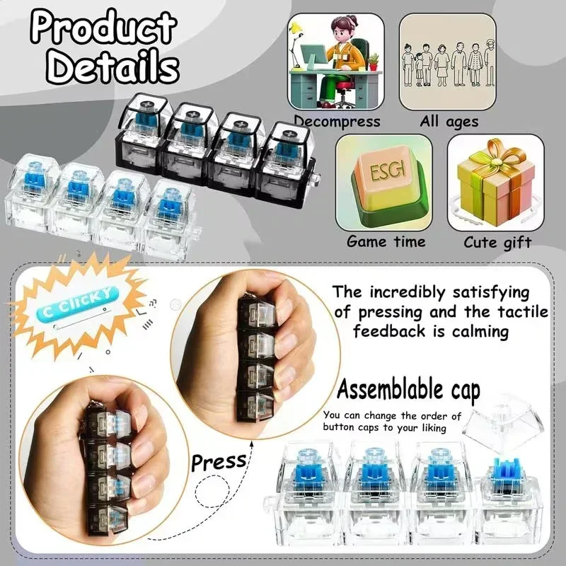 Office Tech And Gadgets - 1pcs LED 키보드 키캡 스트레스 릴리프
