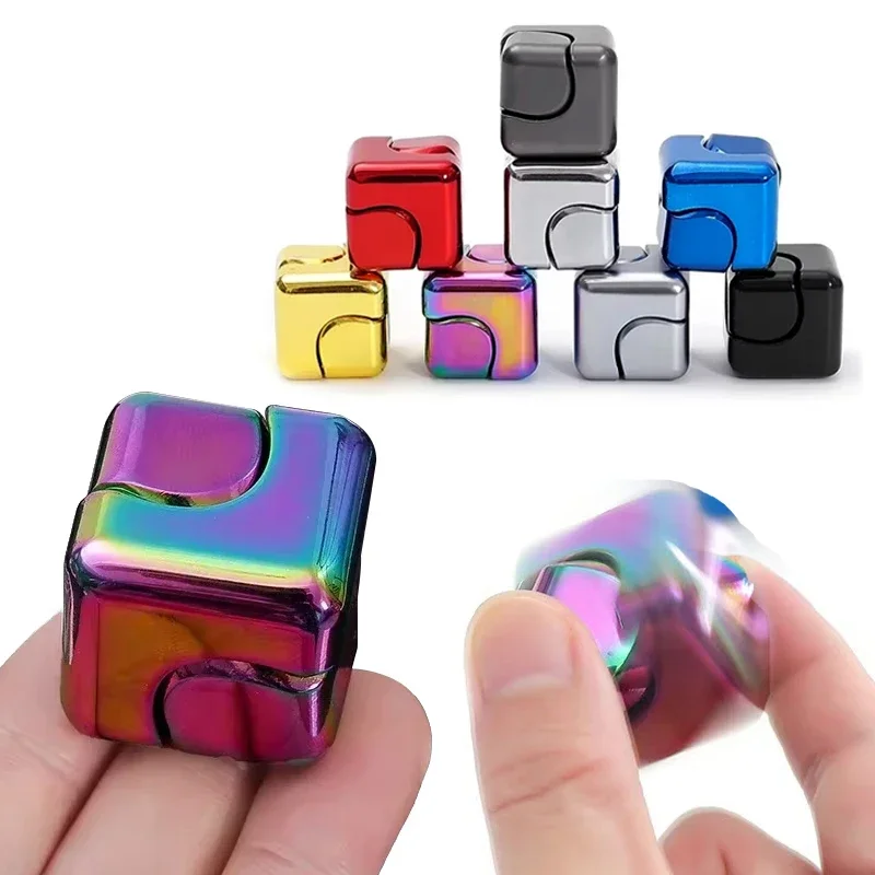 Cool Office Tech Gadgets - 금속 큐브 회전 손가락 자이로스코프 피젯