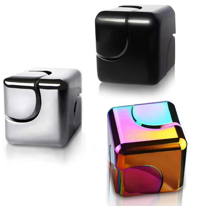 Cool Office Tech Gadgets - 정사각형 금속 회전 큐브 EDC 멋진