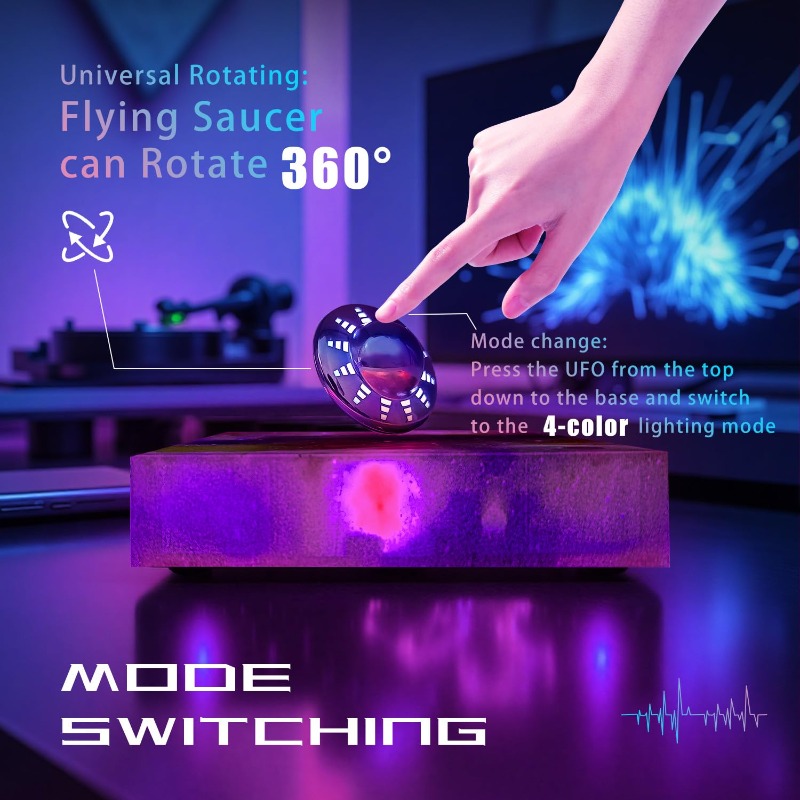공중부양 UFO 램프 360도 회전 °   회전하는 은 - Office Tech And Gadgets 리뷰 및 가격