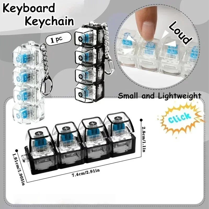 1/2pcs LED 키보드 키캡 스트레스 릴리프 키체인 - Office Tech And Gadgets 리뷰 및 가격