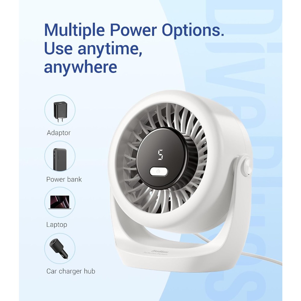 USB 데스크 터보 팬, 초저소음 미니 데스크 팬, 강 - Office Tech And Gadgets 리뷰 및 가격
